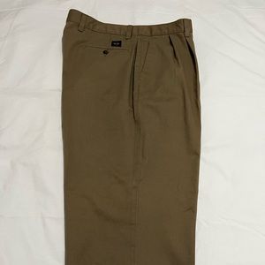 Dockers Beige Pleated Classic Fit Twill Cotton Khakis Mens Pants 36 x 32